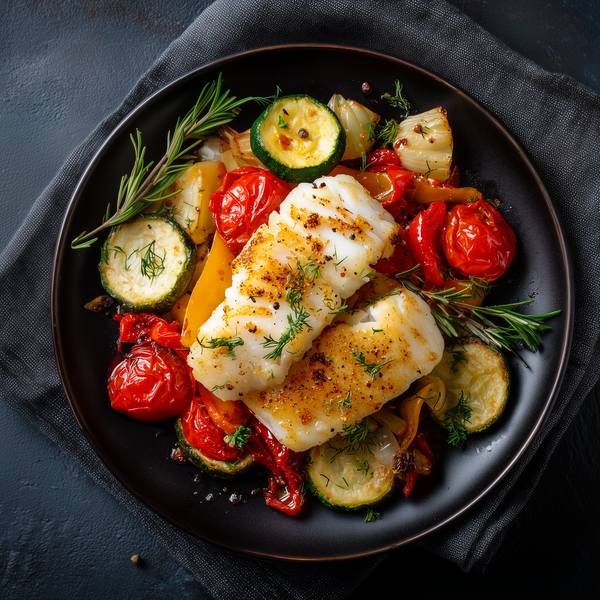 Cod la tavă cu legume