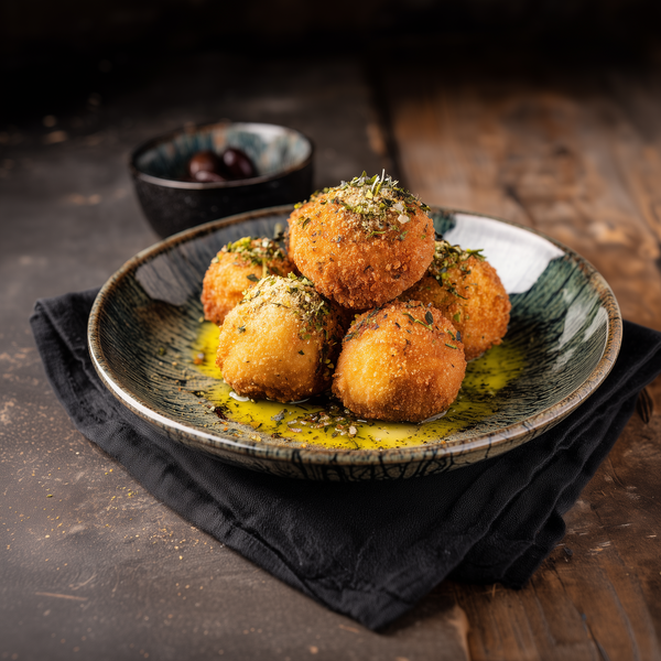 Măsline pane cu mozzarella și vită