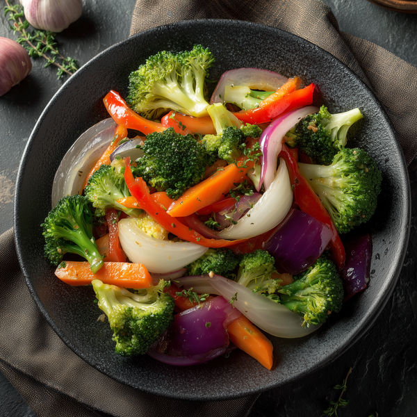 Legume stir fry cu ciuperci