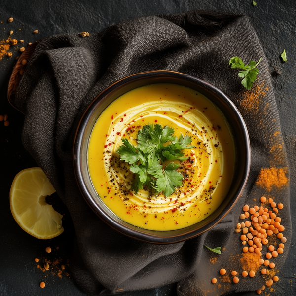 Supă cremă de linte cu turmeric