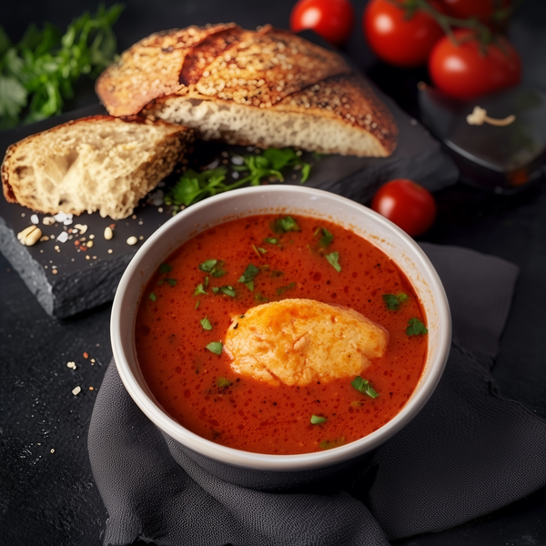 Supă cremă de roșii cu găluști