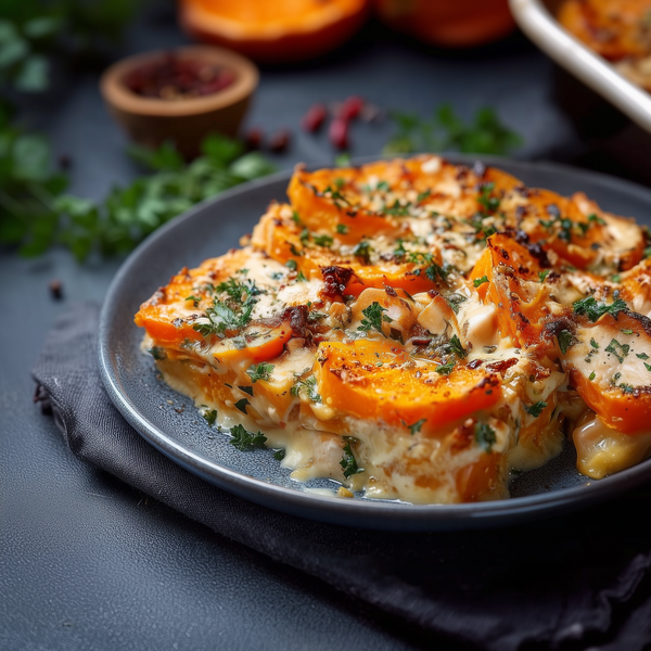 Tavă cu cartof dulce și piept de pui