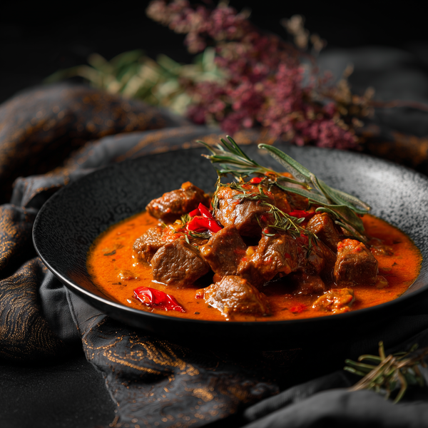 Tocană de vițel cu sos de ardei kapia